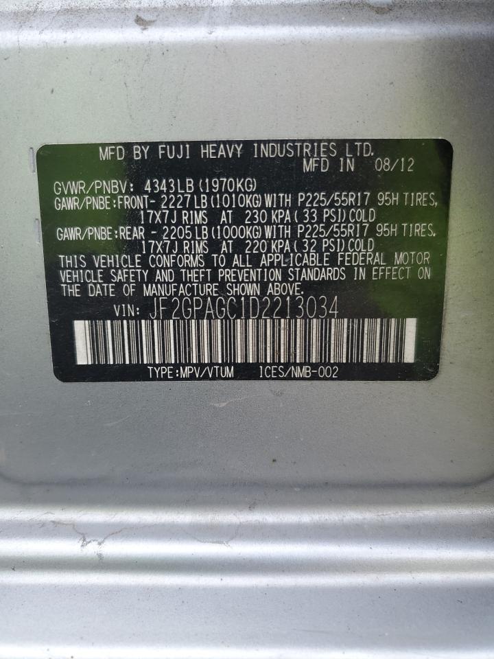 2013 Subaru Xv Crosstrek 2.0 Limited VIN: JF2GPAGC1D2213034 Lot: 64759295