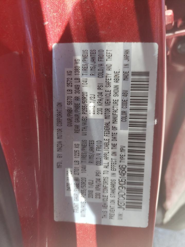2021 Mazda Cx-9 Grand Touring VIN: JM3TCADY9M0514646 Lot: 63893555