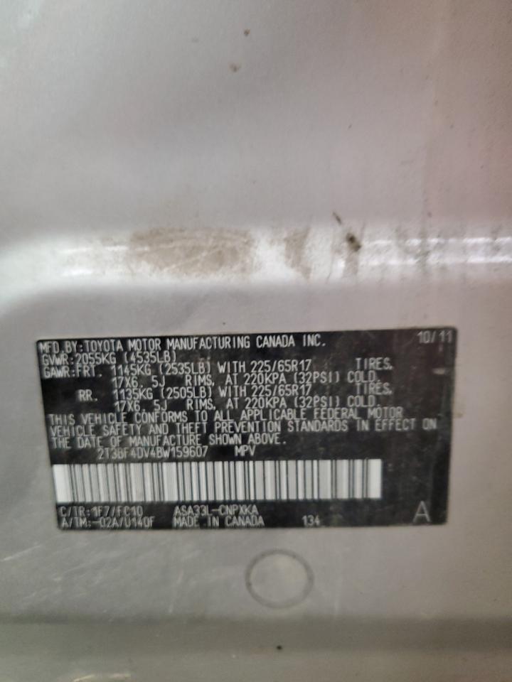 2011 Toyota Rav4 VIN: 2T3BF4DV4BW159607 Lot: 64741145