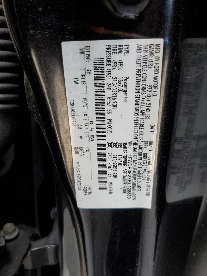 2014 Ford Focus Se VIN: 1FADP3F2XEL128880 Lot: 65004055