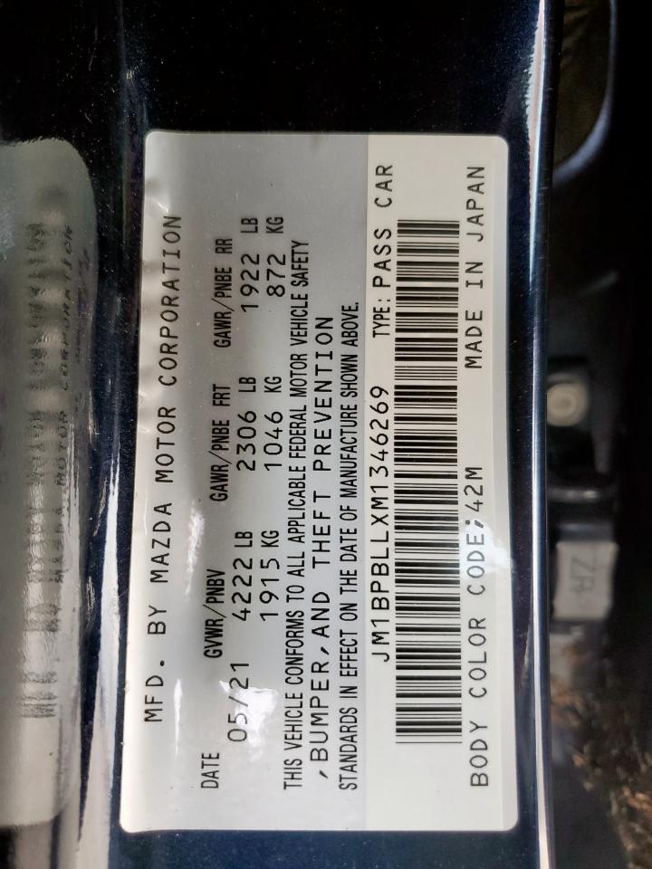 2021 Mazda 3 Preferred VIN: JM1BPBLLXM1346269 Lot: 64181615