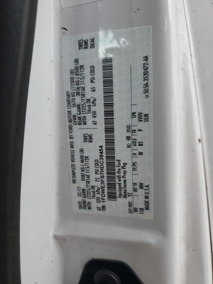 2017 Ford Econoline E350 Super Duty Cutaway Van VIN: 1FDWE3FS7HDC39454 Lot: 63640715