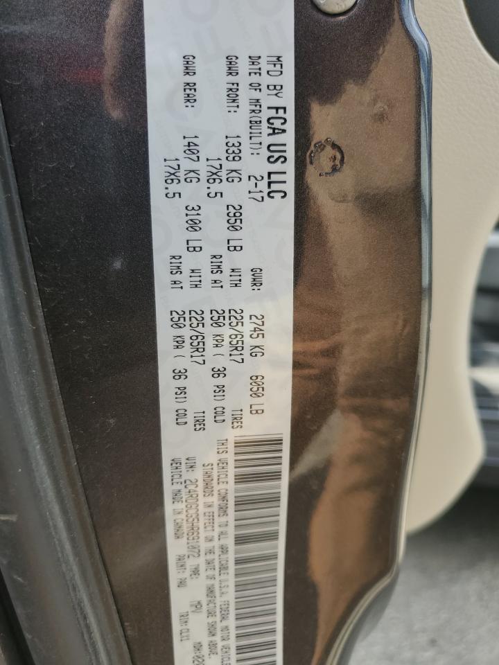 2017 Dodge Grand Caravan Sxt VIN: 2C4RDGCG5HR691072 Lot: 63959715