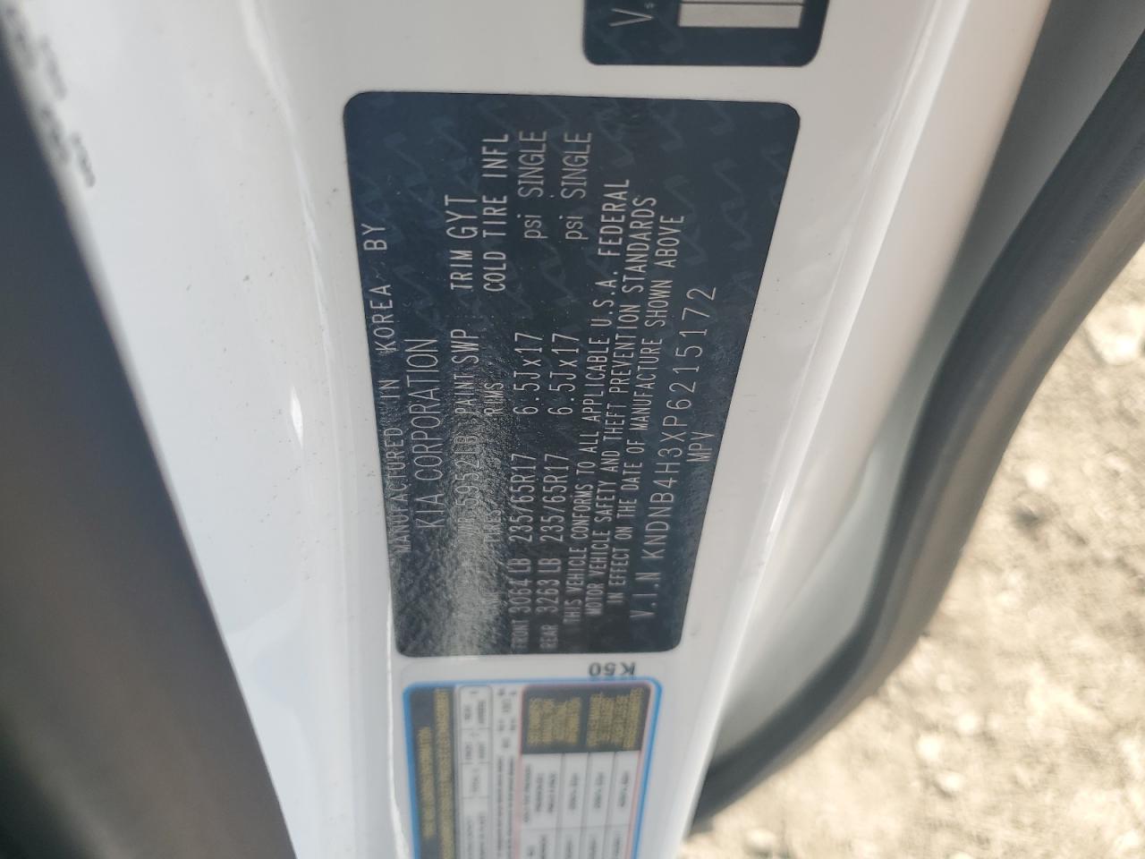 2023 Kia Carnival Lx VIN: KNDNB4H3XP6215172 Lot: 62942285