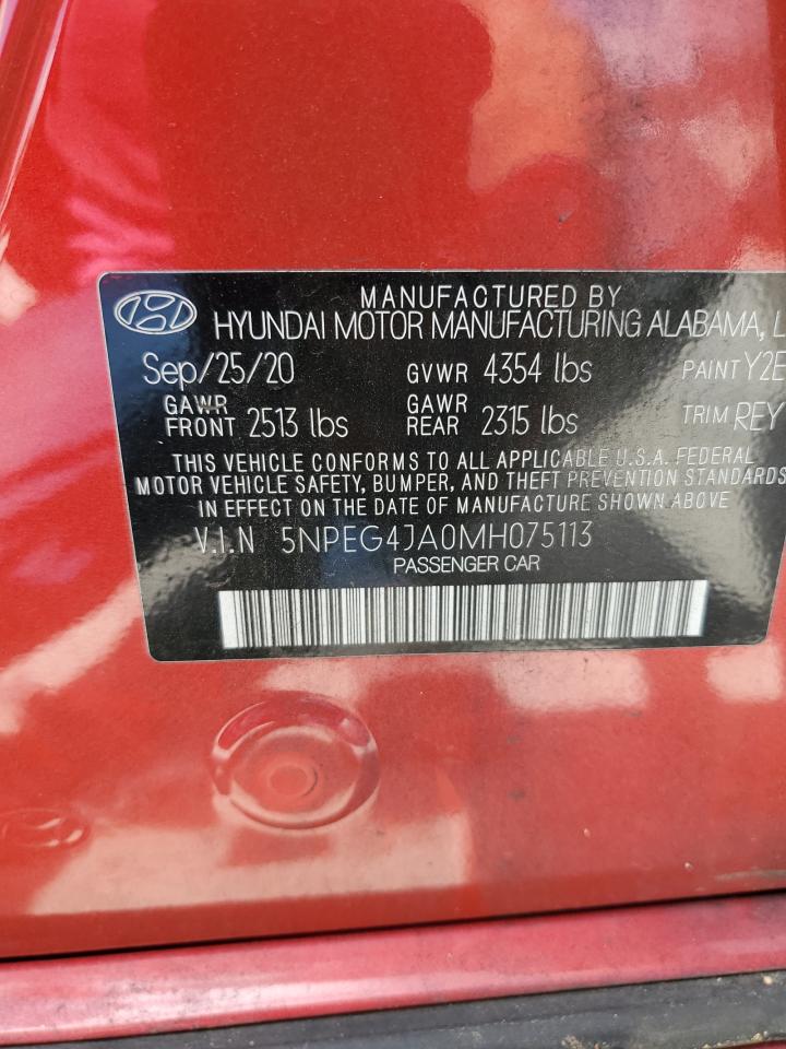 2021 Hyundai Sonata Se VIN: 5NPEG4JA0MH075113 Lot: 62326925
