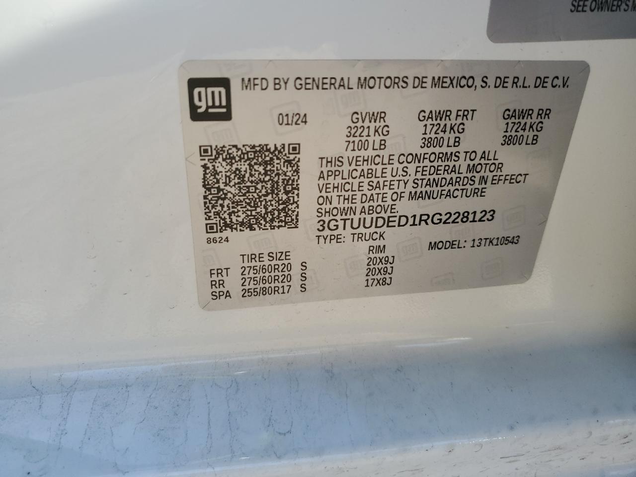 2024 GMC Sierra K1500 Slt VIN: 3GTUUDED1RG228123 Lot: 62933925