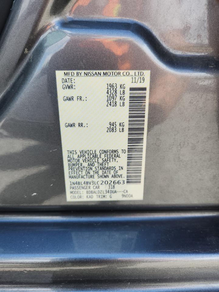 2020 Nissan Altima S VIN: 1N4BL4BV3LC202663 Lot: 64883005