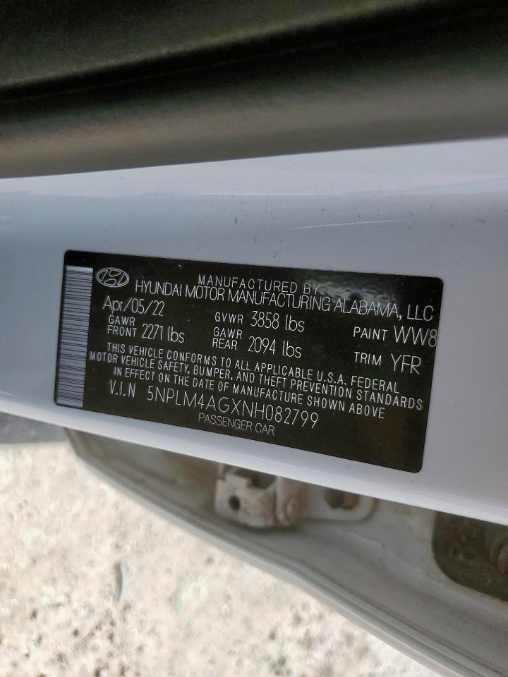 2022 Hyundai Elantra Sel VIN: 5NPLM4AGXNH082799 Lot: 66201365