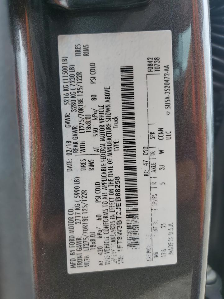 2018 Ford F350 Super Duty VIN: 1FT8W3BT2JEB88258 Lot: 64485545