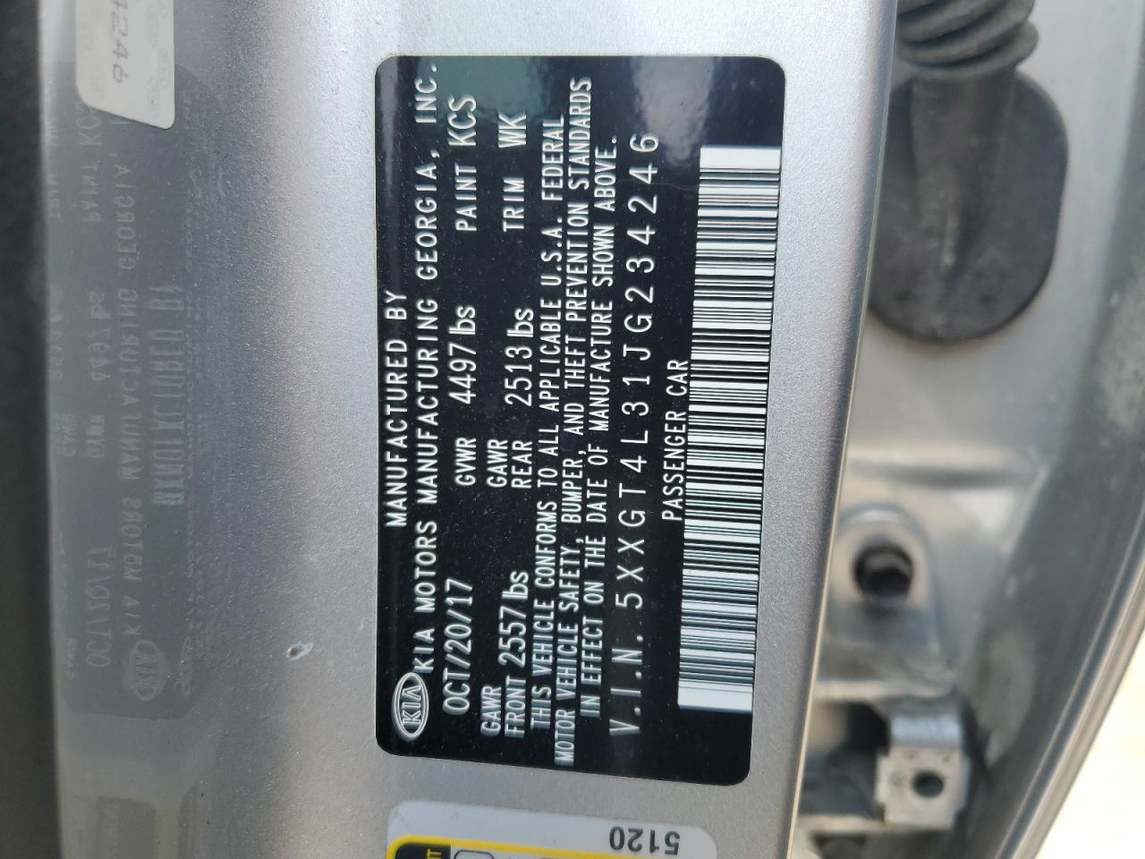 2018 Kia Optima Lx VIN: 5XXGT4L31JG234246 Lot: 64857935