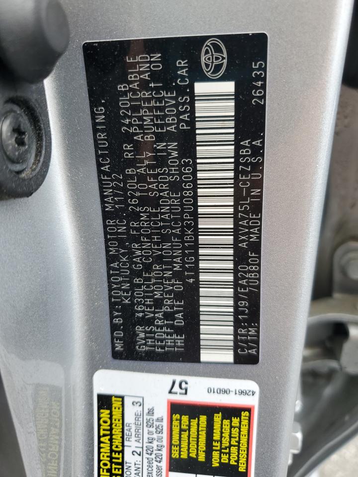 2023 Toyota Camry Se Night Shade VIN: 4T1G11BK3PU086063 Lot: 62908395