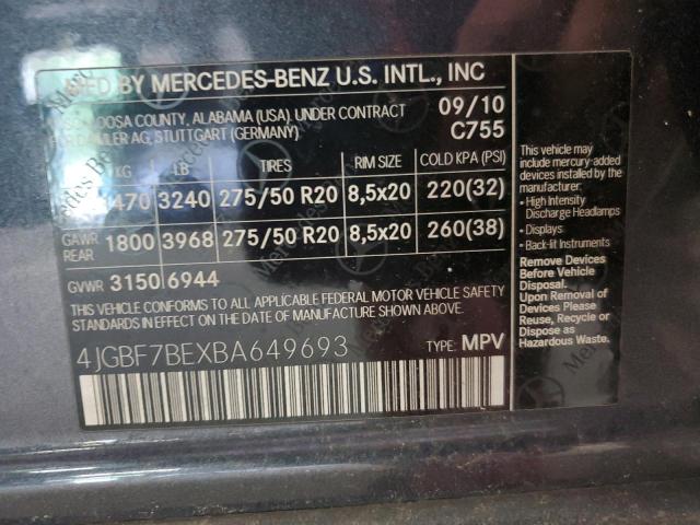 2011 MERCEDES-BENZ GL 450 4MATIC  
