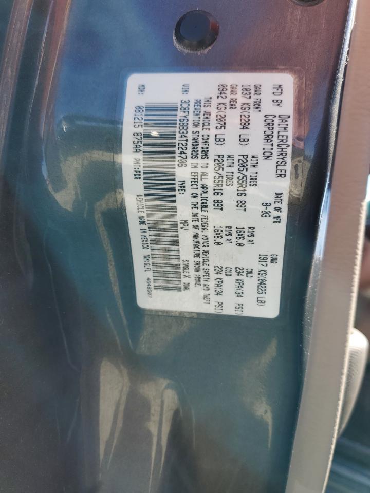 2004 Chrysler Pt Cruiser Limited VIN: 3C8FY68B34T224706 Lot: 65470375