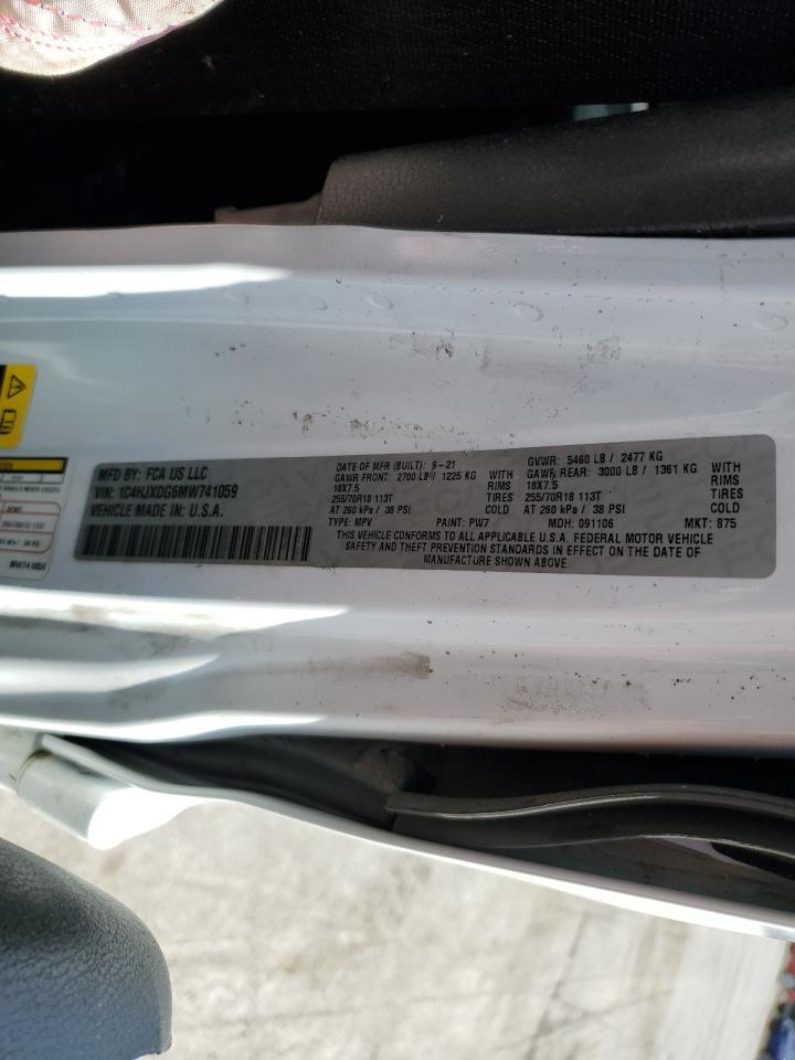 2021 Jeep Wrangler Unlimited Sport VIN: 1C4HJXDG6MW741059 Lot: 66012705