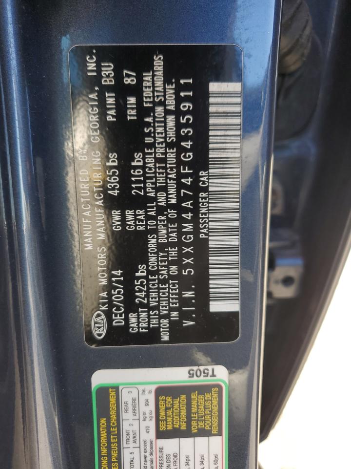 5XXGM4A74FG435911 2015 Kia Optima Lx