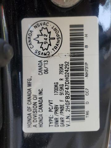 2013 HONDA CIVIC LX  