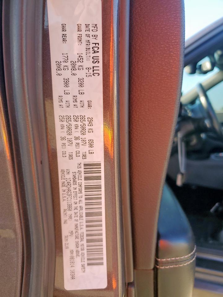 2015 Dodge Durango Sxt VIN: 1C4RDHAG3FC113860 Lot: 63416435