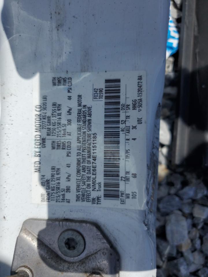 2014 Ford Transit Connect Xl VIN: NM0LE6E74E1151185 Lot: 67066105