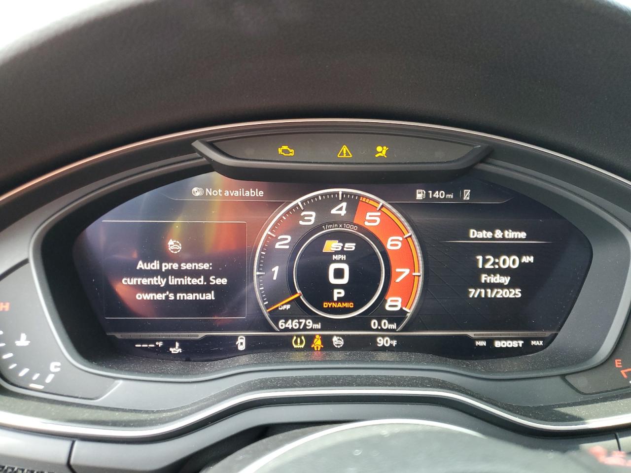 2019 Audi S5 Prestige VIN: WAUC4CF56KA071896 Lot: 64494025