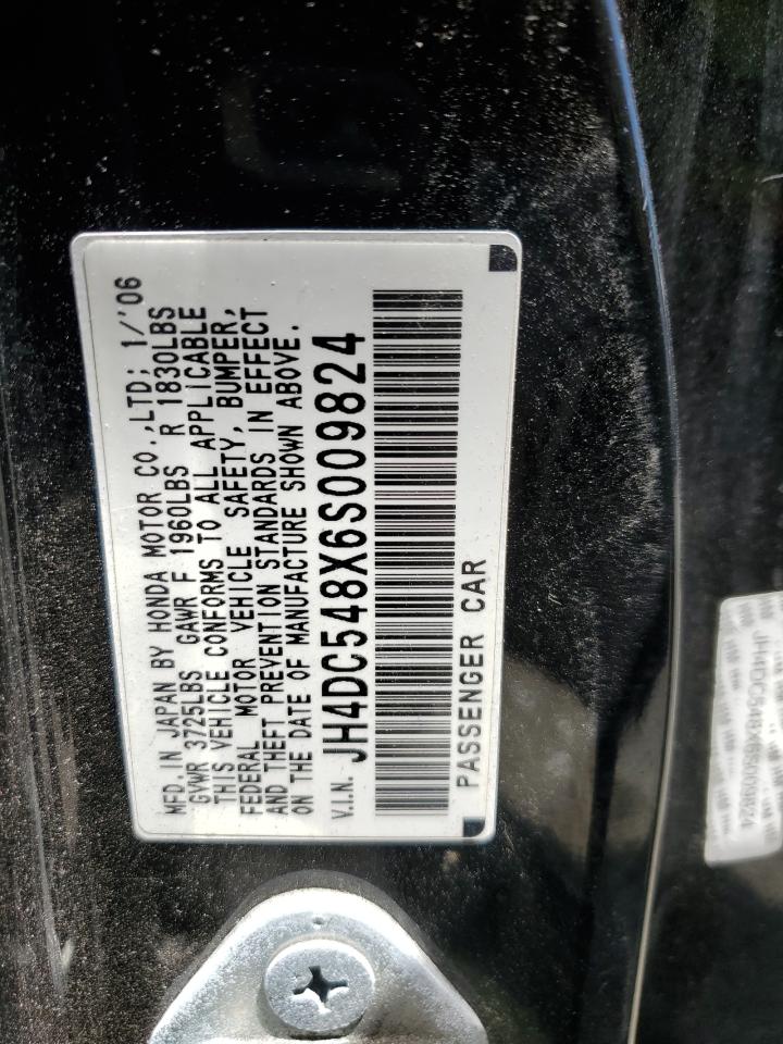 2006 Acura Rsx VIN: JH4DC548X6S009824 Lot: 63875165