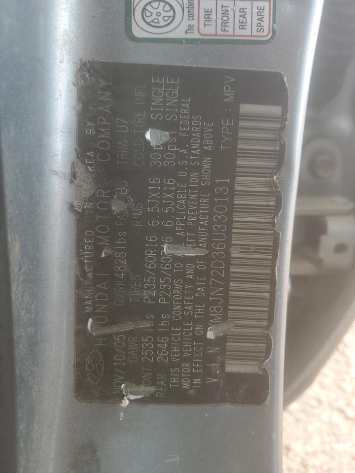 2006 Hyundai Tucson Gls VIN: KM8JN72D36U330131 Lot: 67057805