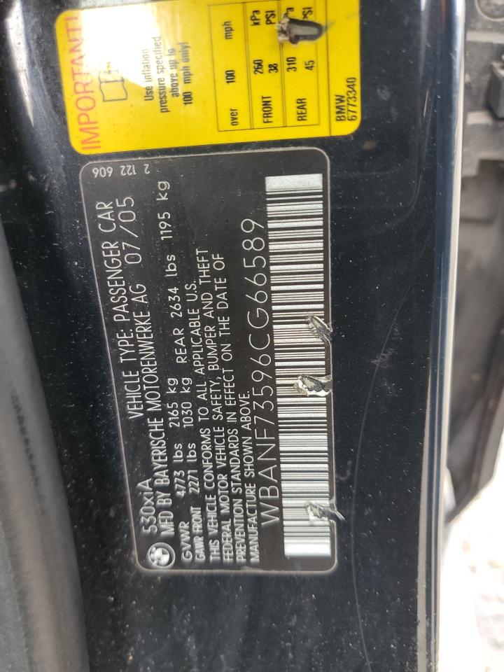 2006 BMW 530 Xi VIN: WBANF73596CG66589 Lot: 65064075