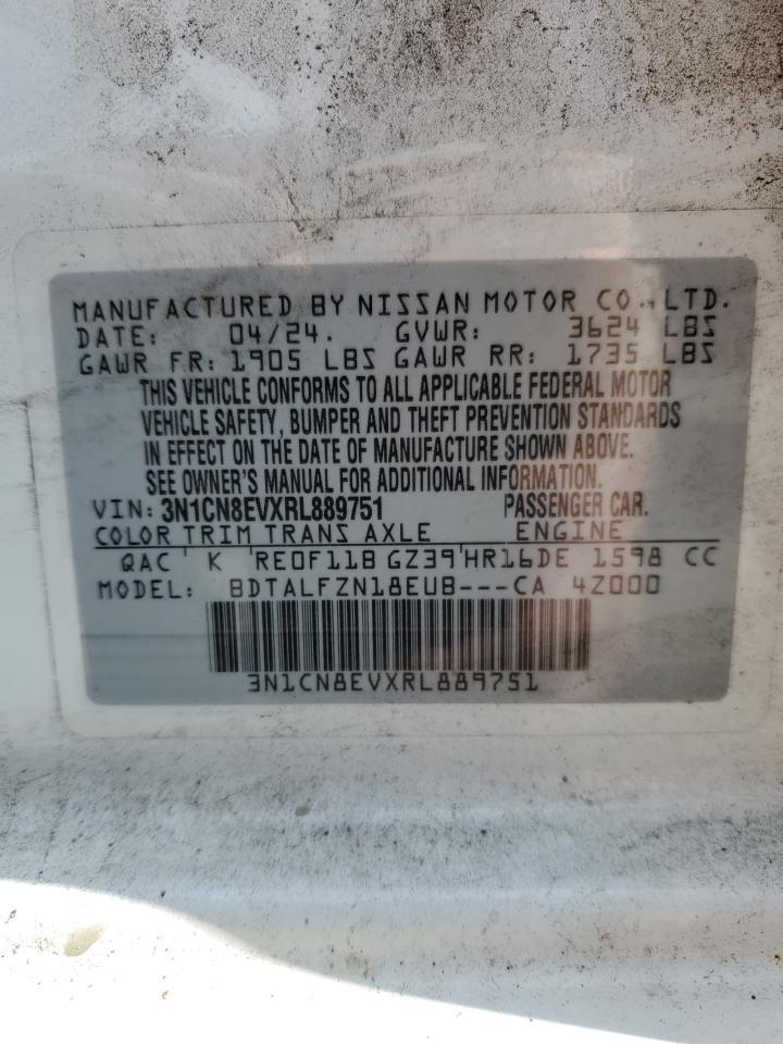 2024 Nissan Versa Sv VIN: 3N1CN8EVXRL889751 Lot: 63027955