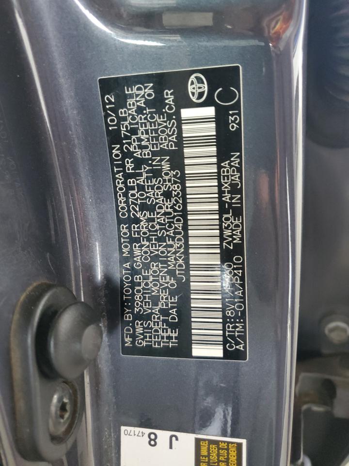 2013 Toyota Prius VIN: JTDKN3DU4D1623873 Lot: 65432255