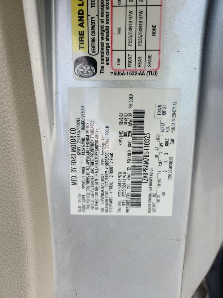 2011 Ford Mustang VIN: 1ZVBP8AM7B5110325 Lot: 64790755