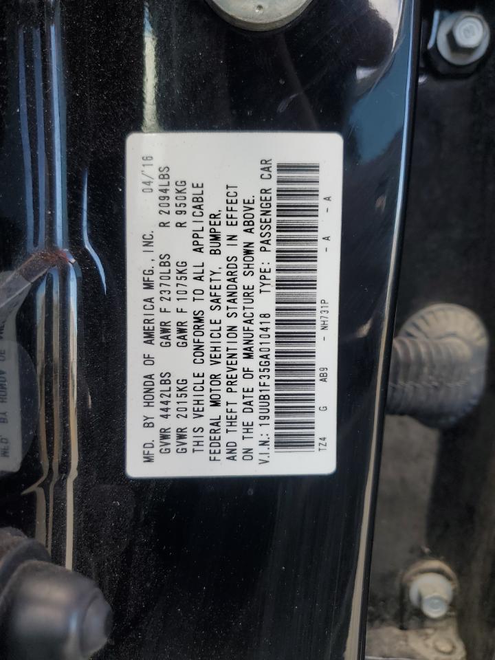 2016 Acura Tlx VIN: 19UUB1F35GA010418 Lot: 65795785