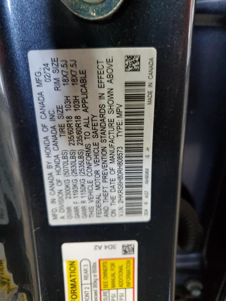 2024 Honda Cr-V Sport-L VIN: 2HKRS6H80RH808573 Lot: 63612885