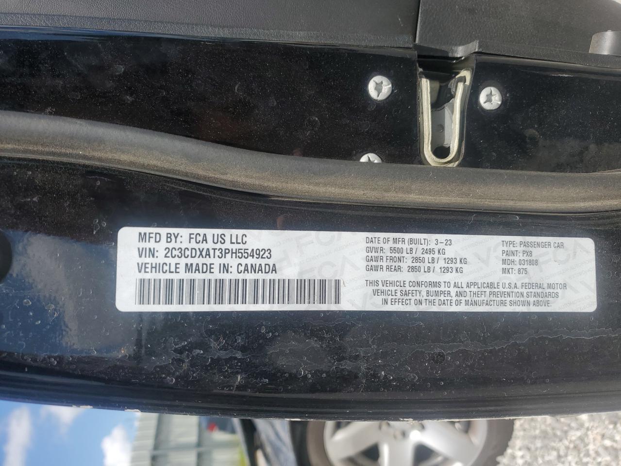 2023 Dodge Charger Police VIN: 2C3CDXAT3PH554923 Lot: 64810335