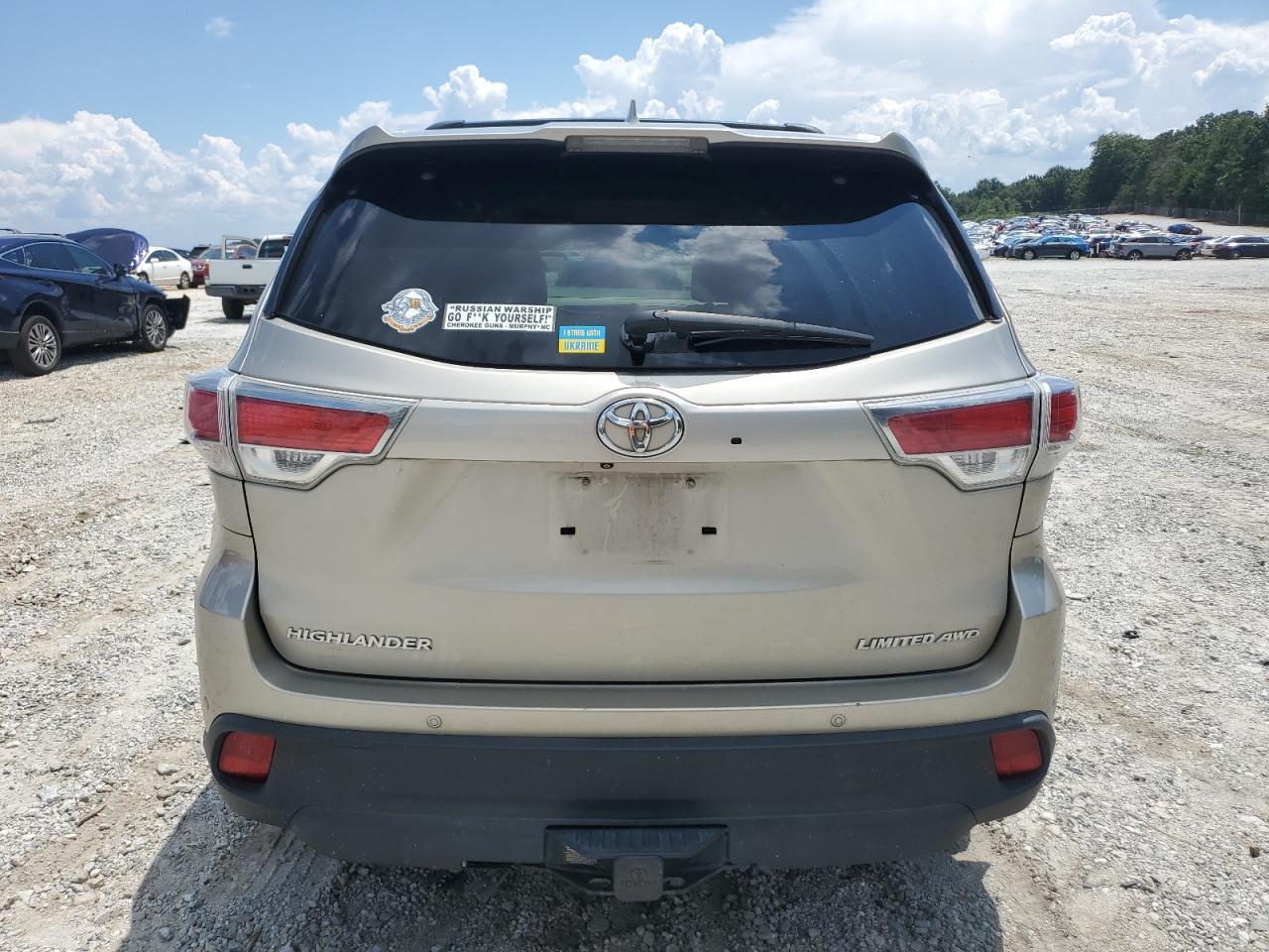 2015 Toyota Highlander Limited VIN: 5TDDKRFH3FS122984 Lot: 64394395