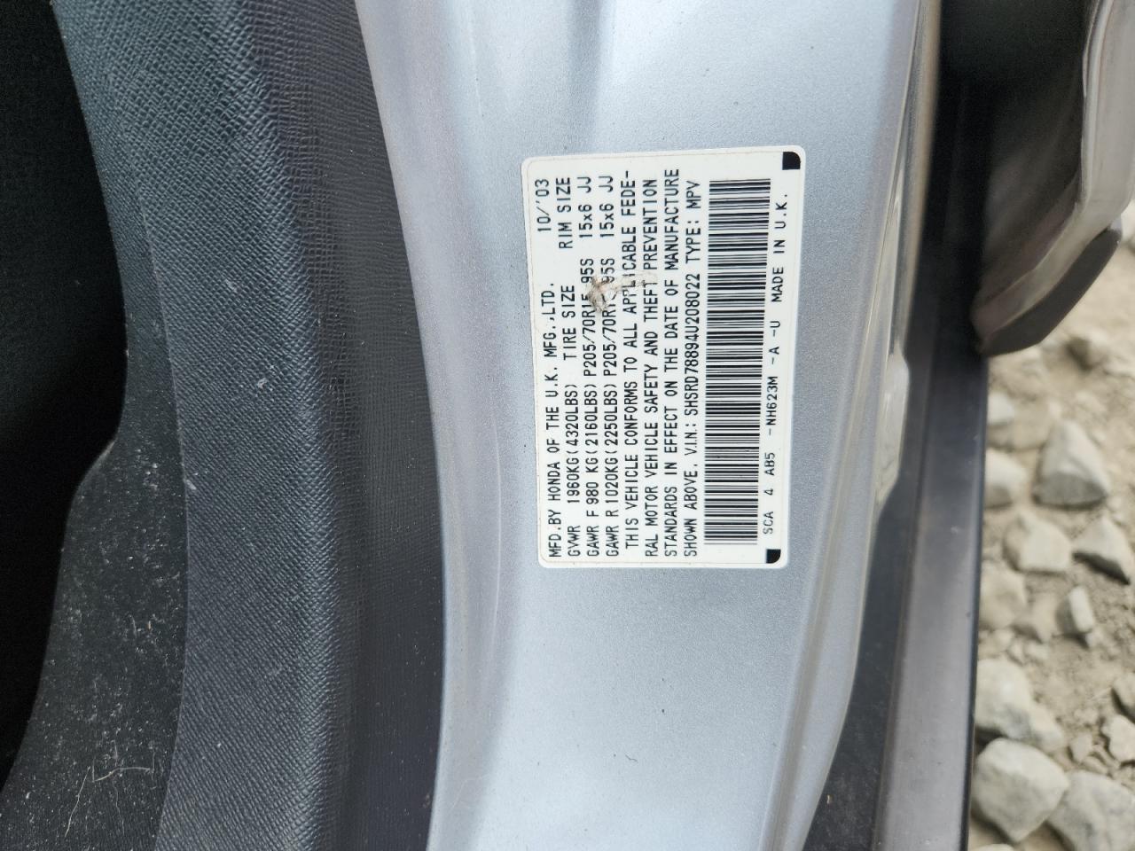 2004 Honda Cr-V Ex VIN: SHSRD78894U208022 Lot: 65124425