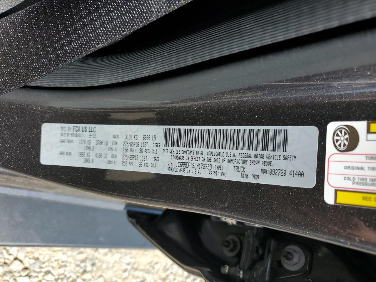 2020 Ram 1500 Big Horn/Lone Star VIN: 1C6RREFT9LN172733 Lot: 64875305