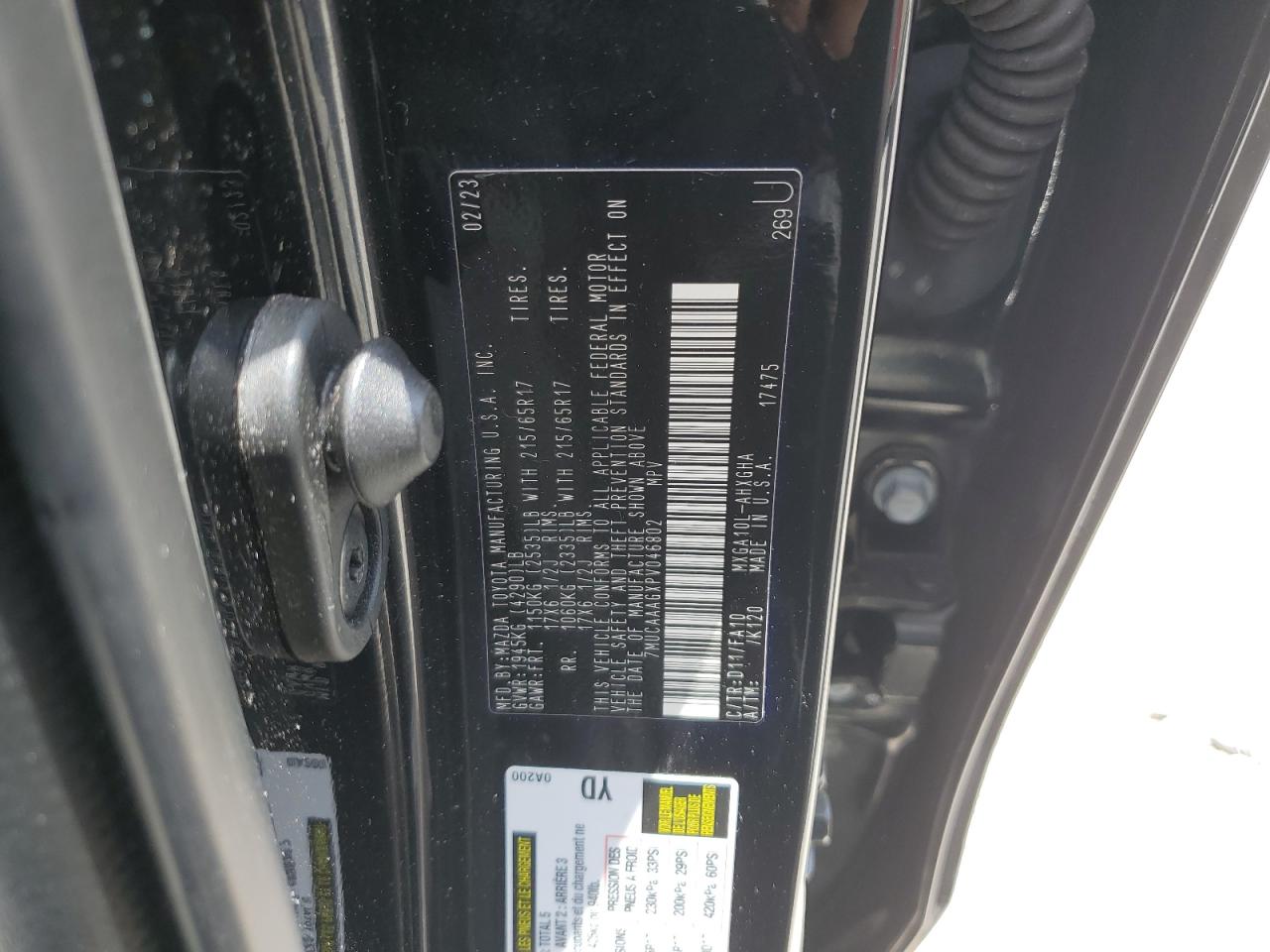 2023 Toyota Corolla Cross Le VIN: 7MUCAAAGXPV046802 Lot: 63527205