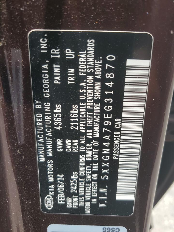 2014 Kia Optima Ex VIN: 5XXGN4A79EG314870 Lot: 65178405