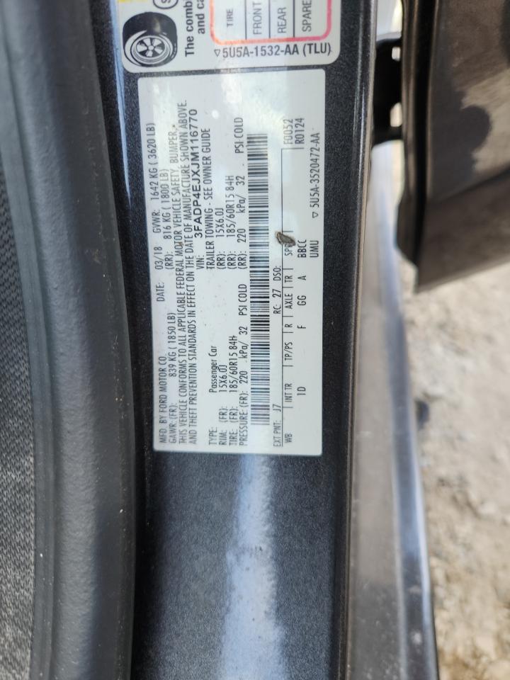 2018 Ford Fiesta Se VIN: 3FADP4EJXJM116770 Lot: 63976795