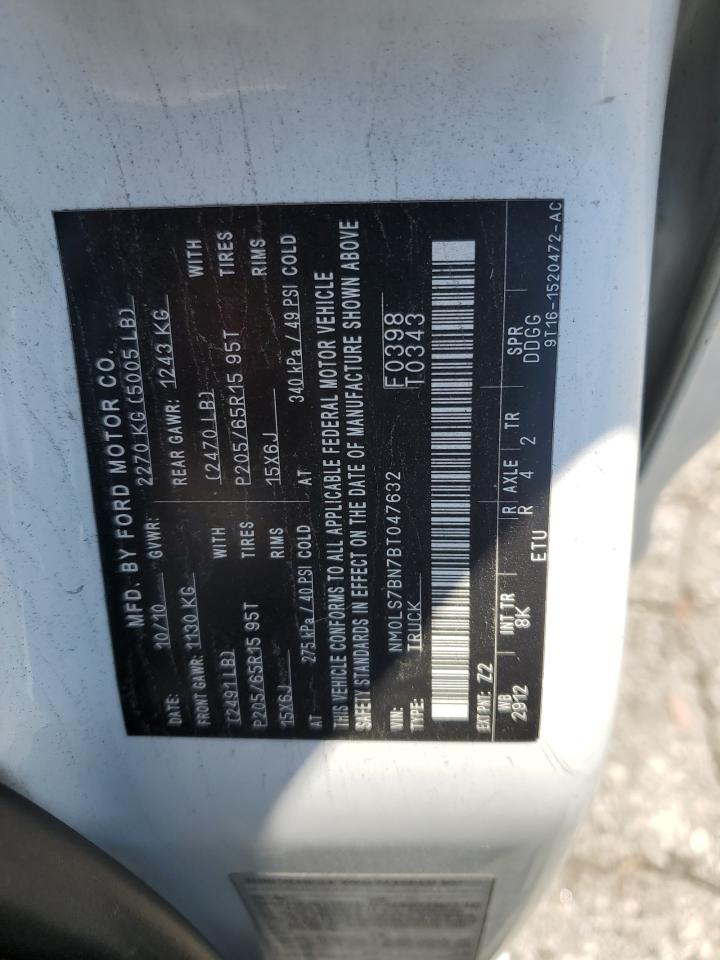 2011 Ford Transit Connect Xlt VIN: NM0LS7BN7BT047632 Lot: 64651605