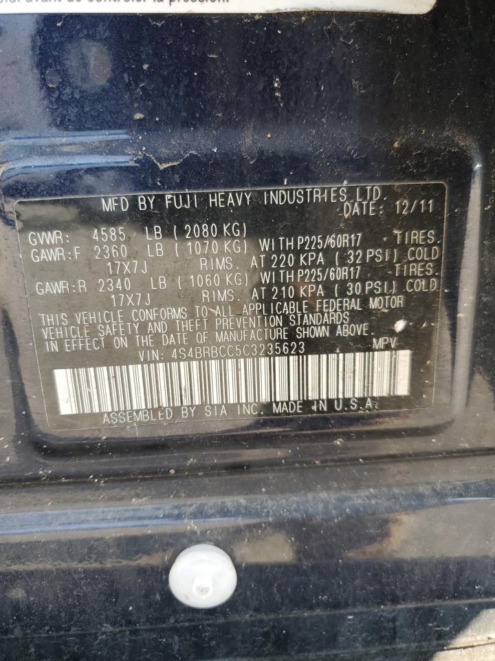 2012 Subaru Outback 2.5I Premium VIN: 4S4BRBCC5C3235623 Lot: 66258715