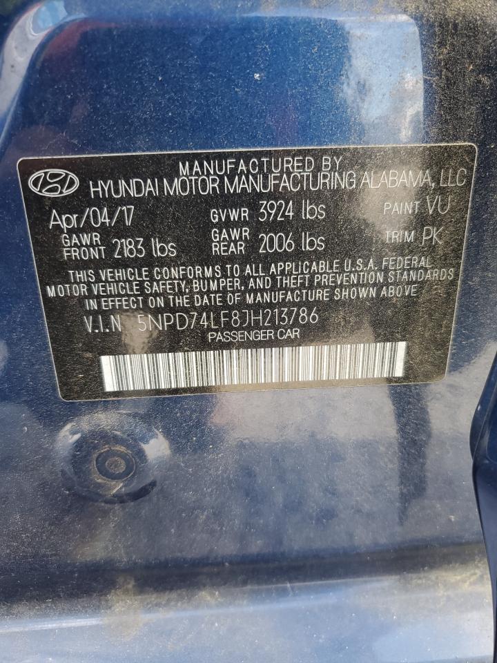 2018 Hyundai Elantra Se VIN: 5NPD74LF8JH213786 Lot: 62989075
