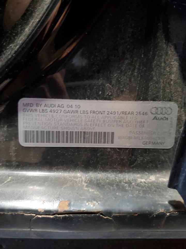 2010 Audi A4 Premium VIN: WAUBFAFL8AN062925 Lot: 62880055