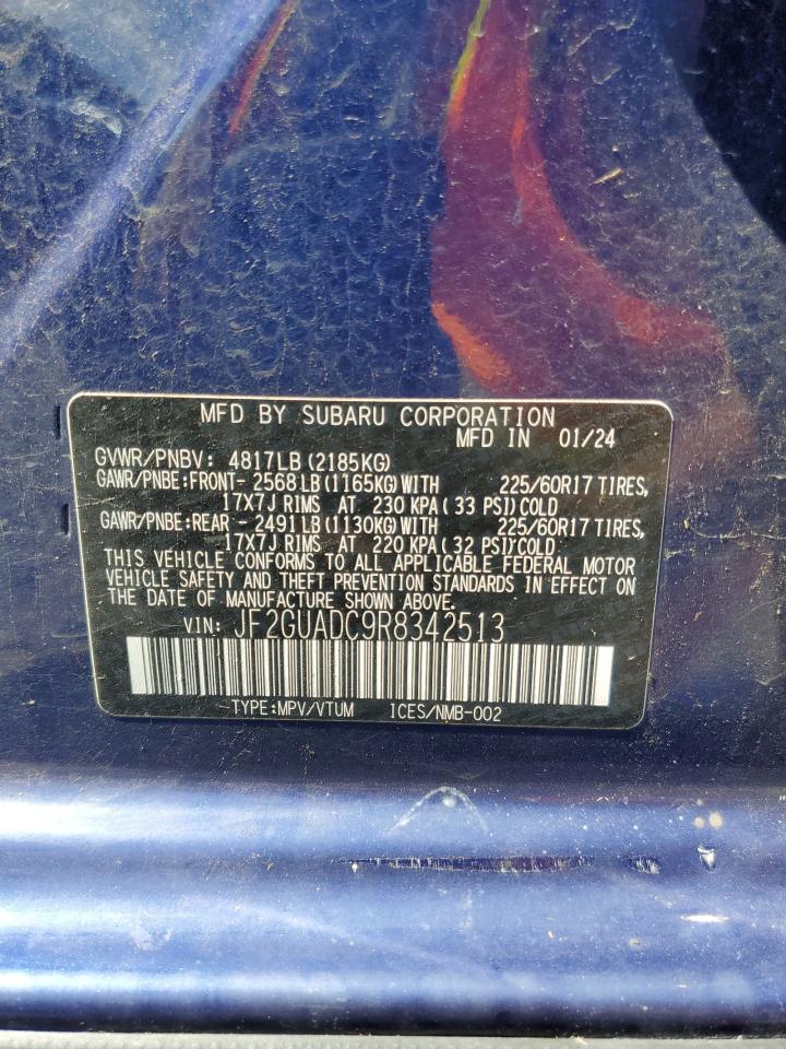 2024 Subaru Crosstrek Premium VIN: JF2GUADC9R8342513 Lot: 64767515