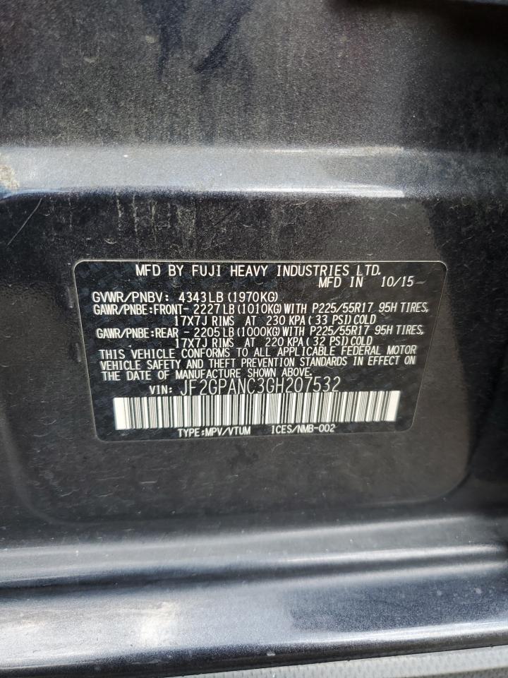 2016 Subaru Crosstrek Limited VIN: JF2GPANC3GH207532 Lot: 64669935