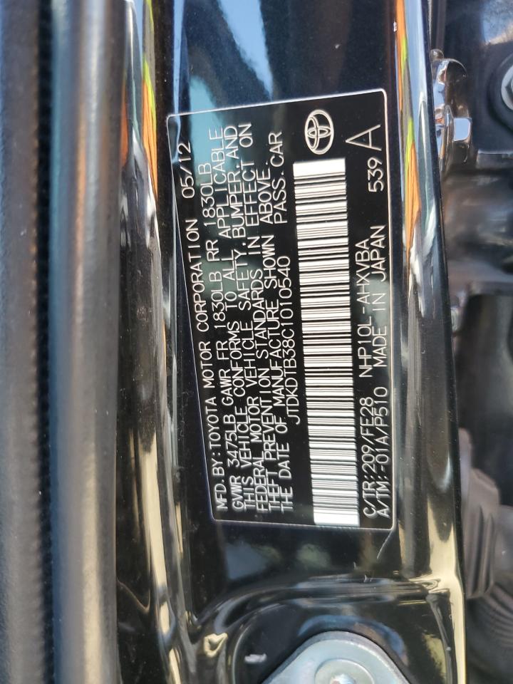 jtdkdtb38c1010540 JTDKDTB38C1010540 2012 Toyota Prius C