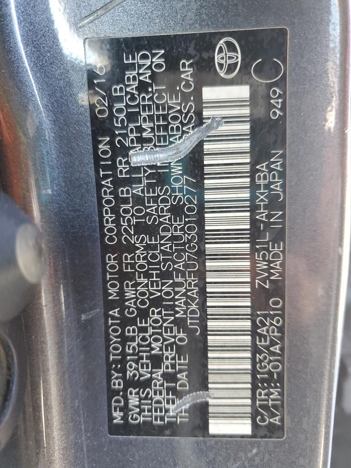 2016 Toyota Prius VIN: JTDKARFU7G3010277 Lot: 63427625