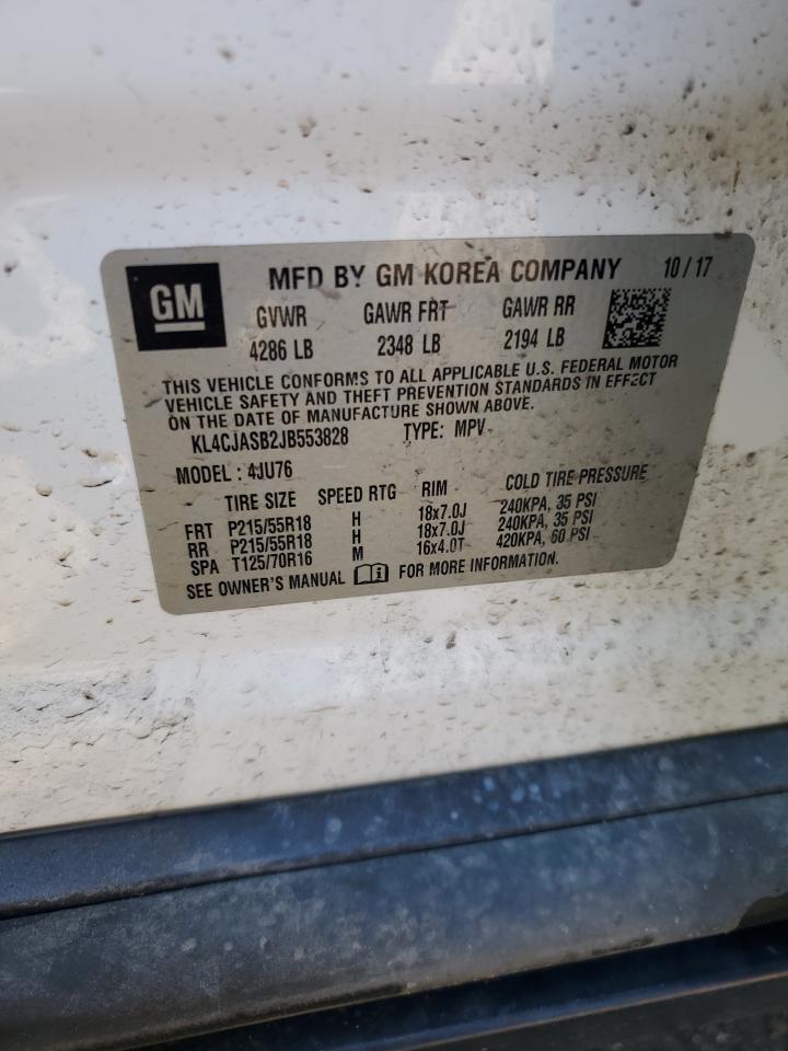 2018 Buick Encore Preferred VIN: KL4CJASB2JB553828 Lot: 62672985