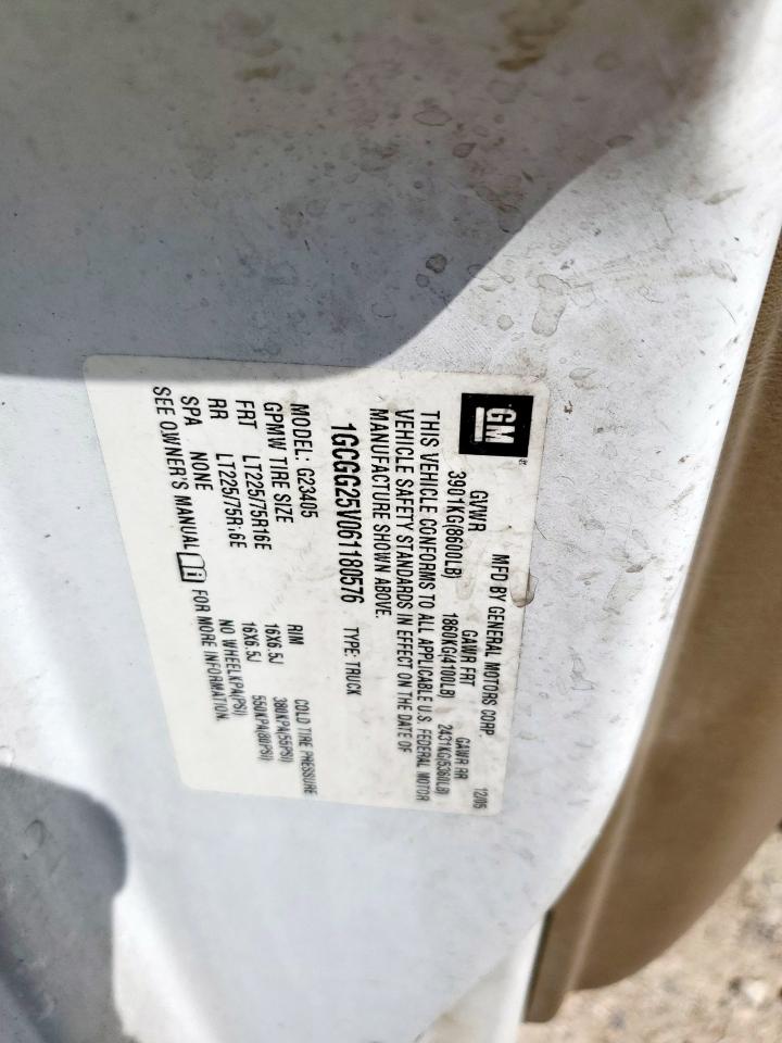 2006 Chevrolet Express G2500 VIN: 1GCGG25V061180576 Lot: 62939625