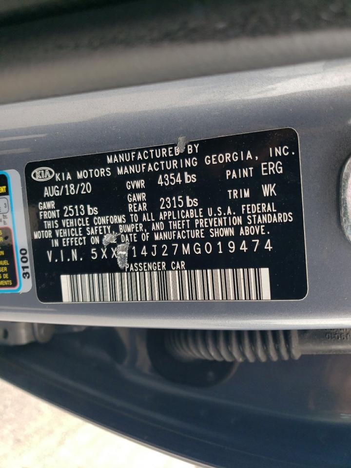 2021 Kia K5 Lxs VIN: 5XXG14J27MG019474 Lot: 64792425