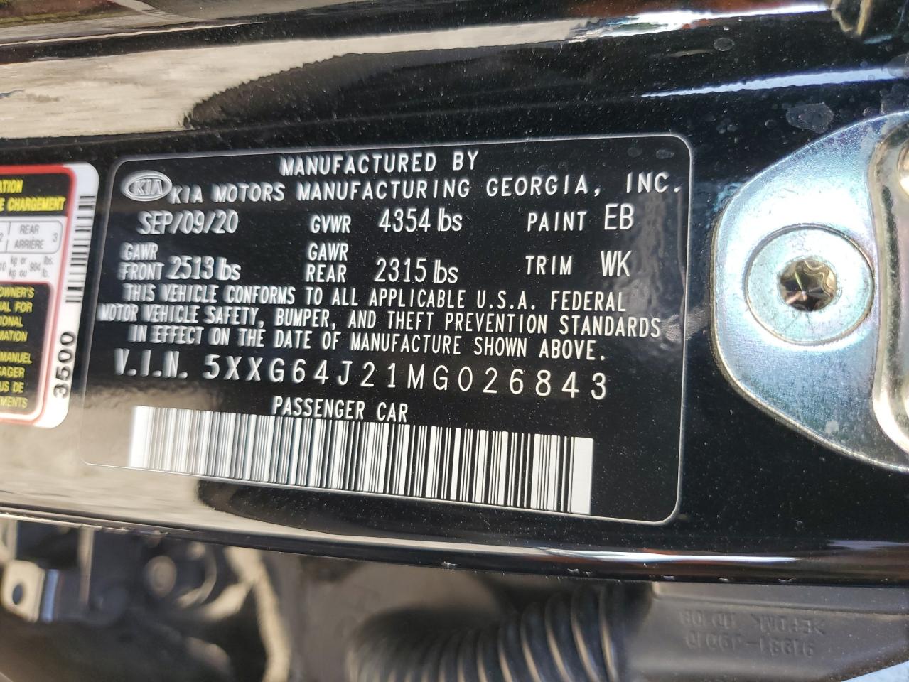 2021 Kia K5 Gt Line VIN: 5XXG64J21MG026843 Lot: 64432815